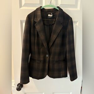 Liverpool Black and Brown Plaid Blazer